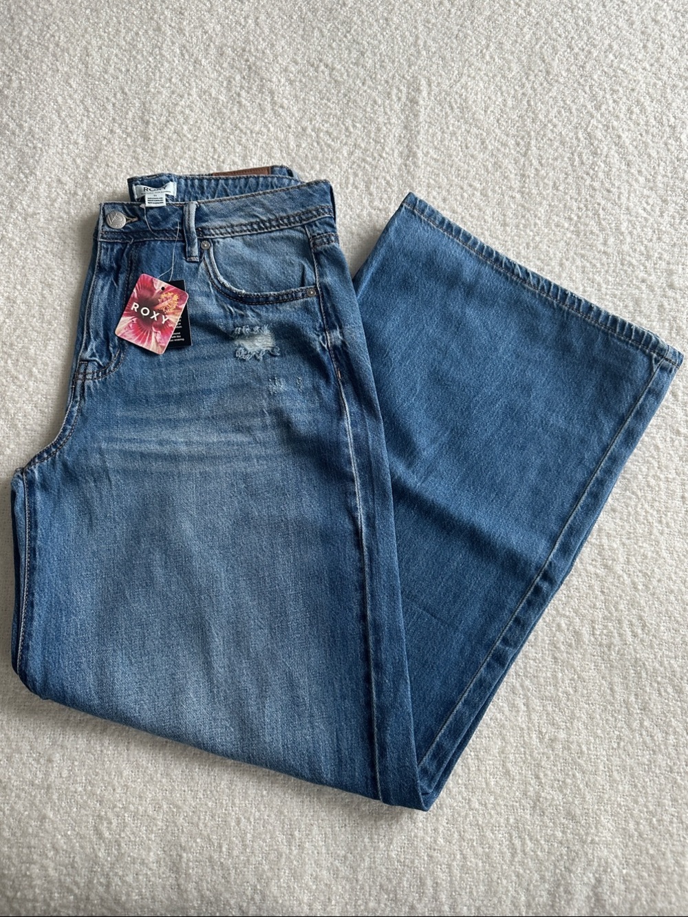 Roxy Women's Medium blue Soft Wide Leg Jeans